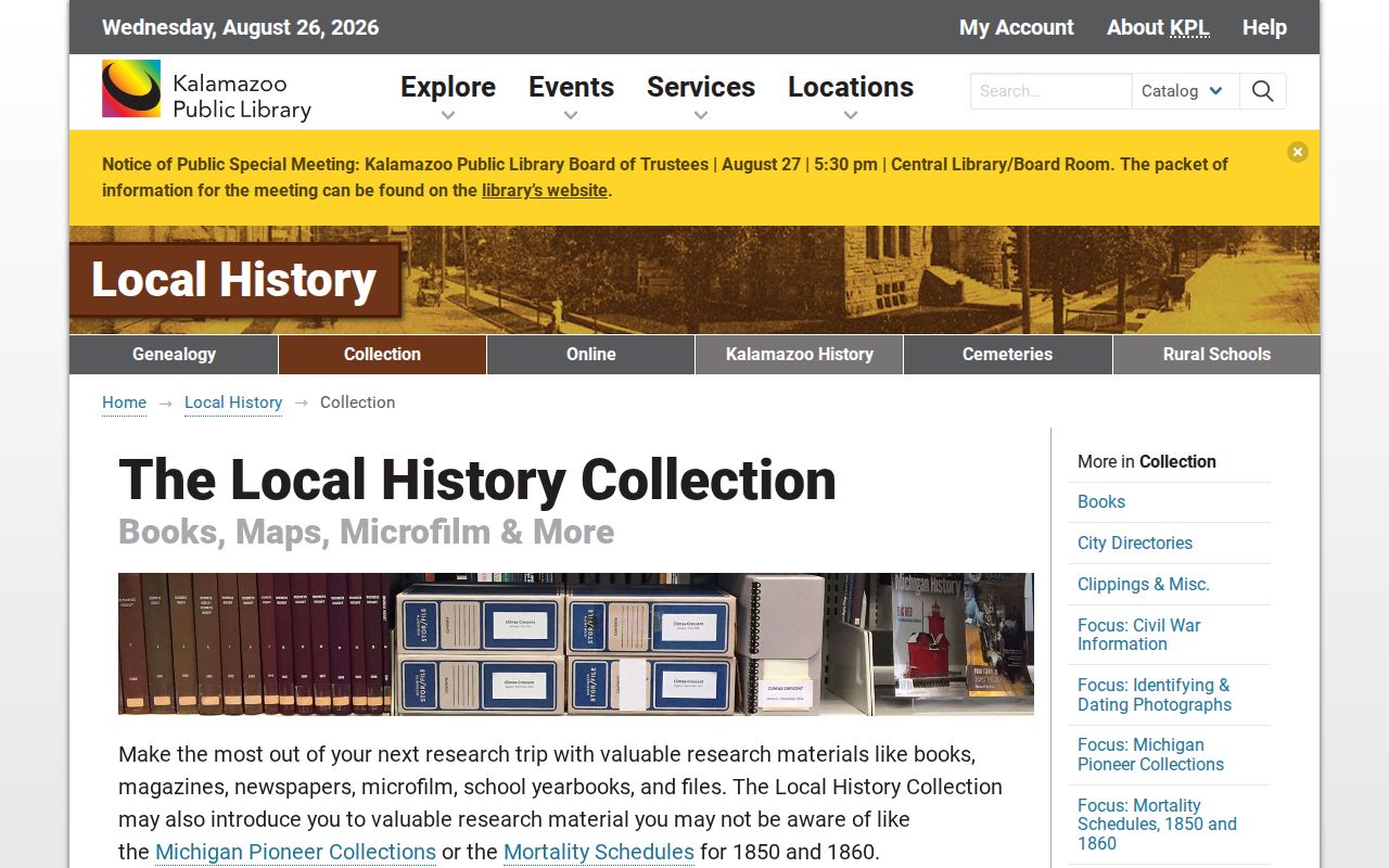 Oshtemo Township city directory research at Kalamazoo Public Library Local History